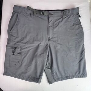 Realtree Fishing Mens Gray Cargo Shorts Large 36 38 Stretch Performance Utility